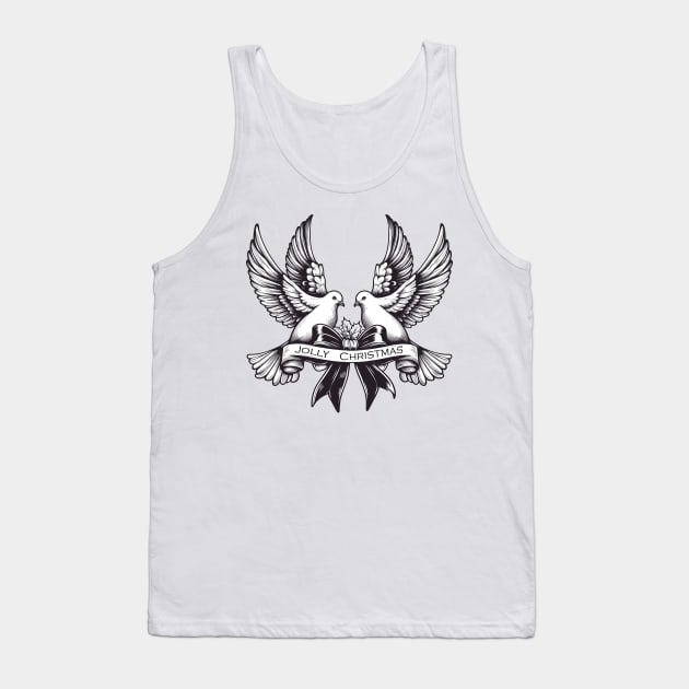 Couple of doves-  Jolly Christmas banner Tank Top by PrintSoulDesigns